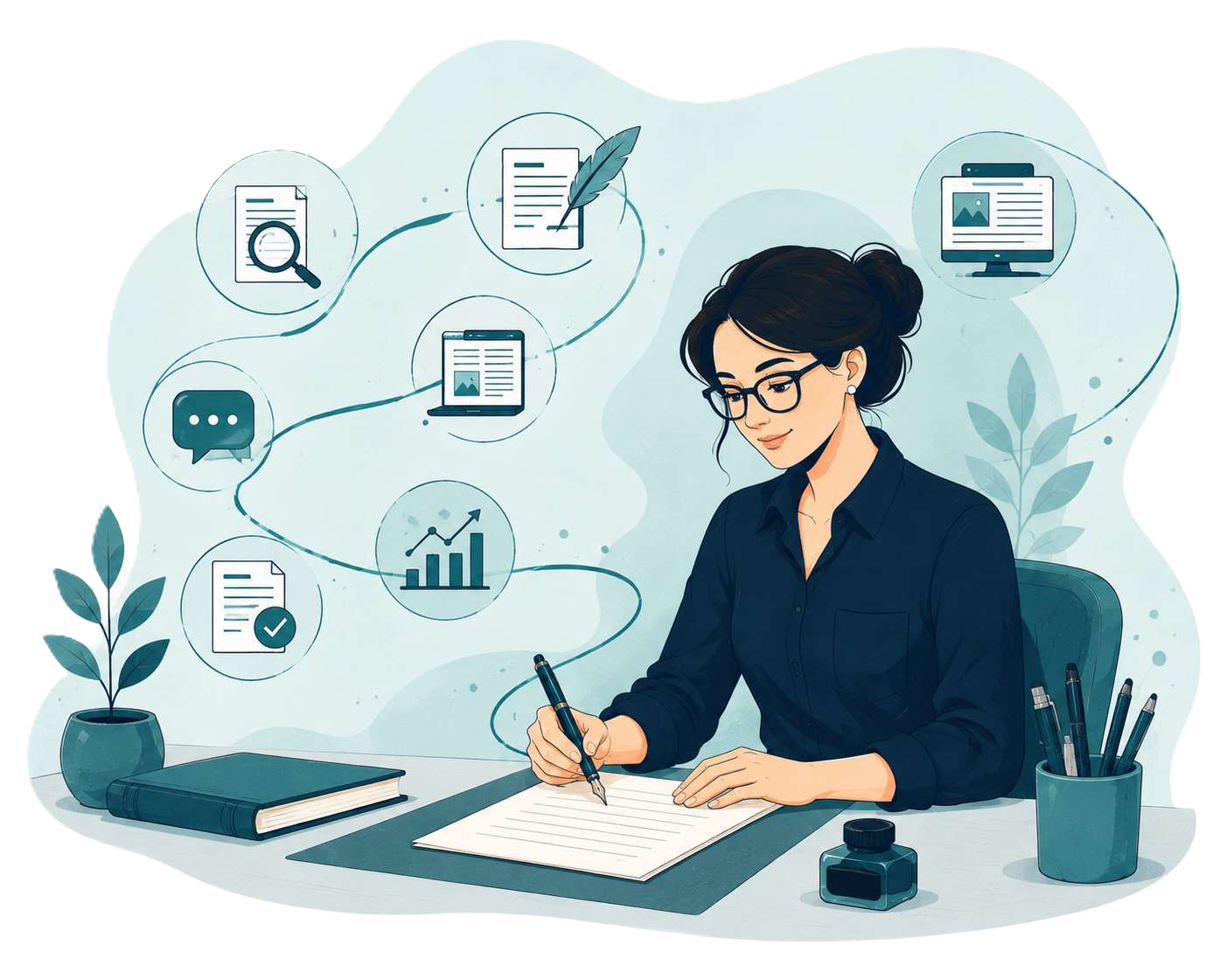 Social Media & Thought Leadership Showcase Illustration